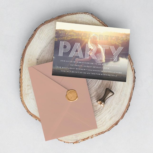 Elegant Chic Bachelorette Party Photo Invitation (Creator Uploaded)