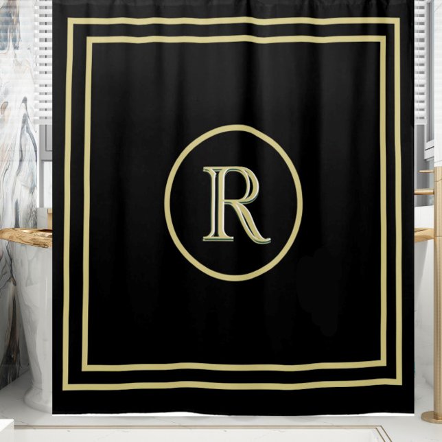 Elegant Chic Black and Gold Custom Monogram  (Creator Uploaded)