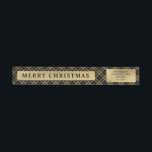 Elegant Chic Black & Gold Buffalo Plaid Christmas Wrap Around Label<br><div class="desc">The Black and Gold Modern Elegant Plaid Christmas Address Labels are the perfect blend of classic style and modern elegance. Featuring a stylish red and green Buffalo Plaid design, these labels add a festive touch to your holiday mail. Personalize with your name and address for a simple, yet trendy way...</div>