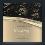 Elegant Chic  Black Gold Floral  Wedding Planner Binder<br><div class="desc">Elegant chic black gold floral  wedding planner.</div>