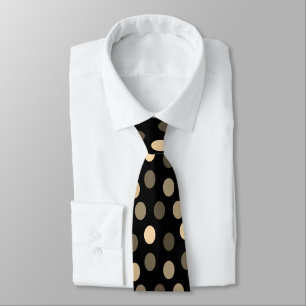Elegant Chic Black Gold Grey Minimalist Geometric Tie