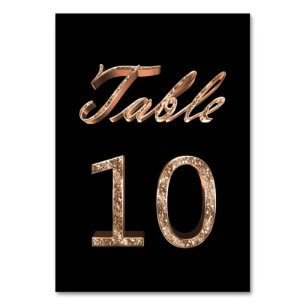 Elegant Chic Black Gold Party Table Number 10