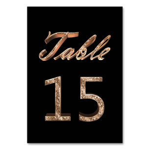 Elegant Chic Black Gold Party Table Number 15
