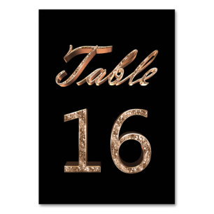Elegant Chic Black Gold Party Table Number 16
