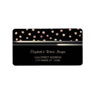 Élégant Chic Black, Grandes, Étiquette Mariage Con