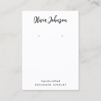 Elegant Chic Black White Jewellery Earring Display Business Card