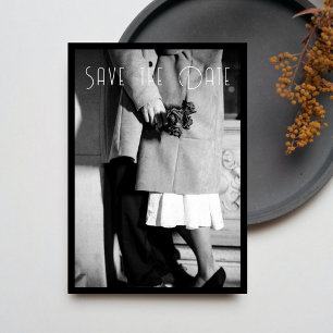 Elegant Chic Black & White Photo Save The Date  Invitation