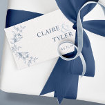 Elegant Chic Blue and White Wedding  Gift Tags<br><div class="desc">Add an elegant detail to your wedding favours with this beautiful favour tag showcasing a simple exquisite hand-drawn botanical detail on the side and couples names in modern stylish typography. Note: for cases where the first name is much longer than the name on the bottom, you might like to consider...</div>
