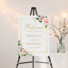Elegant Chic Blush Floral Gold Frame Wedding