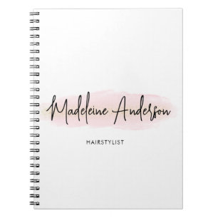 Elegant Chic Blush Pink Gold Glitter Hair stylist Notebook