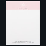 Elegant Chic Blush Pink Minimalist Monogram Office Letterhead<br><div class="desc">Elegant Chic Blush Pink Minimalist Monogram Office Letterhead</div>