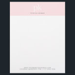 Elegant Chic Blush Pink Minimalist Monogram Office Letterhead<br><div class="desc">Elegant Chic Blush Pink Minimalist Monogram Office Letterhead</div>