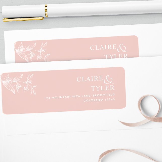 Elegant Chic Blush Pink Wedding Return Address (Creator Uploaded)