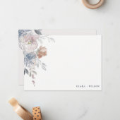 Elegant Chic Blush Watercolor Floral Wedding Card (Front/Back In Situ)