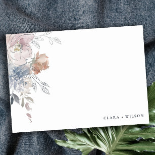 Elegant Chic Blush Watercolor Floral Wedding Card