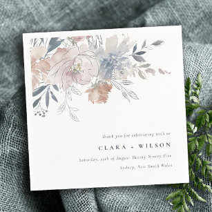 Elegant Chic Blush Watercolor Floral Wedding Napkin