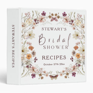 Elegant Chic Boho Rustic Wildflower Bridal Shower Binder
