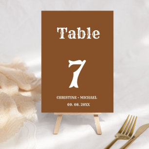 Elegant & Chic Boho Western Cowboy Wedding Table Number