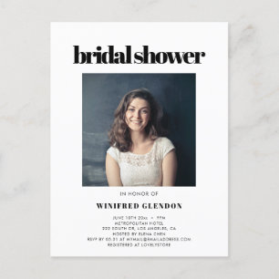 Elegant & chic Bridal shower photo invitation Postcard