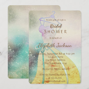 Elegant Chic , Bride Dress Bridal Shower Invitation