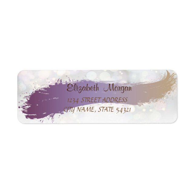 Élégant Chic, Brush Stroke, Bokeh Étiquette de adr (Devant)