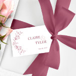 Elegant Chic Burgundy, Pink and White Wedding  Gift Tags<br><div class="desc">Add an elegant detail to your wedding favours with this beautiful favour tag showcasing a simple exquisite hand-drawn botanical detail on the side and couples names in modern stylish typography. Floral detail in burgundy, dusty rose, and blush pink hues. Note: for cases where the first name is much longer than...</div>