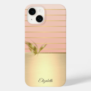 Elegant Chic Butterfly Gold Striped  Case-Mate iPhone 14 Case