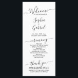 Elegant Chic Calligraphy Script Wedding Ceremony Program<br><div class="desc">Elegant Minimalist Chic wedding program is perfect for a modern minimal wedding. All the wedding ceremony information and the wedding party's name listed on this program. Design featuring black cursive hand lettered typography/calligraphy on a white background, with a simple clean look. Including the name of the bride and groom, the...</div>