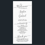 Elegant Chic Calligraphy Script Wedding Ceremony Program<br><div class="desc">Elegant Minimalist Chic wedding program is perfect for a modern minimal wedding. All the wedding ceremony information and the wedding party's name listed on this program. Design featuring black cursive hand lettered typography/calligraphy on a white background, with a simple clean look. Including the name of the bride and groom, the...</div>