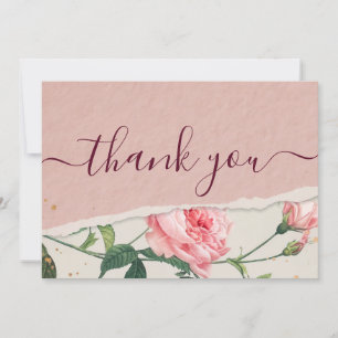 Élégant chic carte de remerciements floral