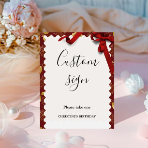 Elegant & chic christmas custom sign  table Sign