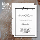 Elegant Chic Classic Black Bow Bridal Shower Invitation<br><div class="desc">This elegant,  chic bridal shower invitation has a classic style with a simple black bow accent and black polka dots on the back.
Keep it simple and classy and go with a black and white look for your bridal shower.  Available in both printed versions and electronic downloadable format.</div>