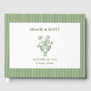 Elegant Chic Classic Forest Green Garden Wedding Guest Book