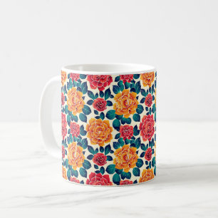 Elegant Chic Colourful Stylish Modern Flowers Coffee Mug
