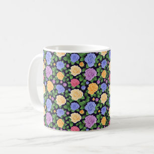 Elegant Chic Colourful Stylish Modern Roses Coffee Mug