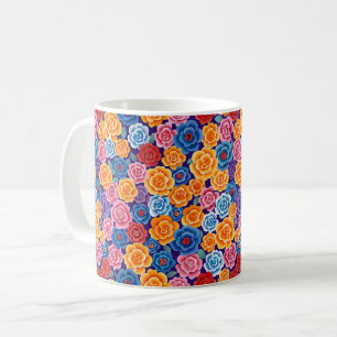 Elegant Chic Colourful Stylish Modern Roses Coffee Mug