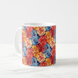 Elegant Chic Colourful Stylish Modern Roses Coffee Mug