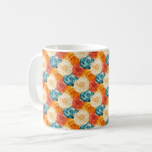 Elegant Chic Colourful Stylish Modern Roses Coffee Mug