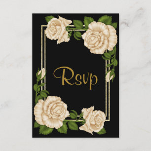 Elegant Chic Corner ivoire Roses mariage RSVP