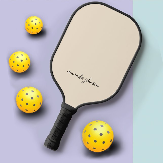 Elegant Chic Cream Monogram Pickleball Paddle (Creator Uploaded)