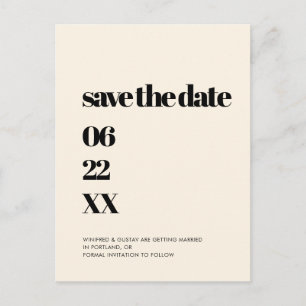 Elegant & chic Cream Save the date Postcard