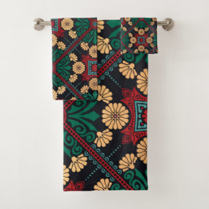 Elegant chic Decorative tile pattern Bath Towel Set