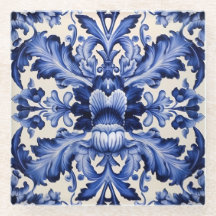 Elegant Chic Delftware Blue Flower
