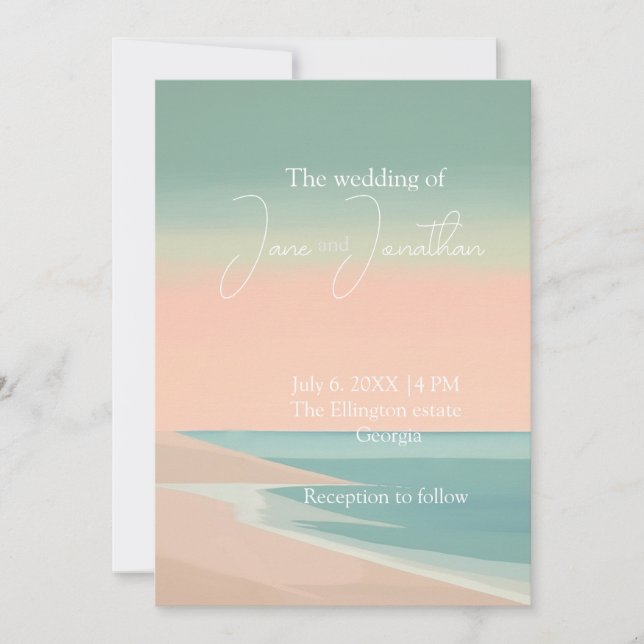Elegant chic destination  invitation (Front)