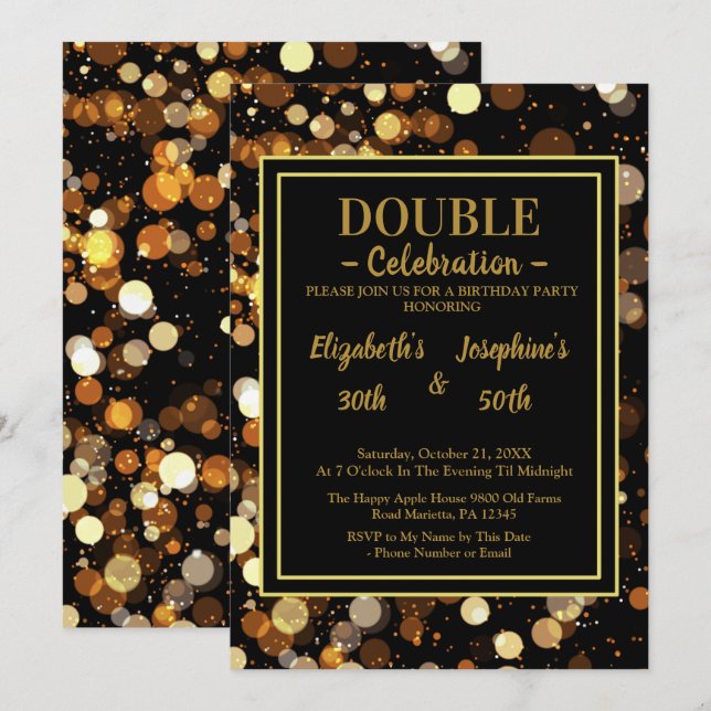 Élégant Chic Double Invitation Soiree (Devant / Derrière)