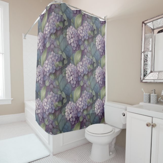 Elegant chic dusty purple boho watercolor floral  (In Situ)
