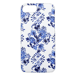 Elegant Chic Dutch Delft Blue Floral Art Pattern Case-Mate iPhone Case
