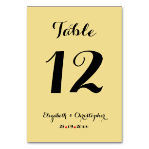 Elegant Chic Faux Gold Black Wedding Bridal Shower Table Number