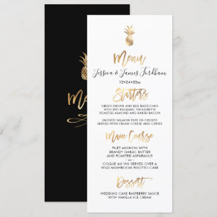 Elegant+Chic Faux Gold Pineapple Menu Invitation