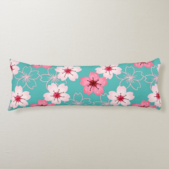 Elegant chic  floral Cherry Blossom pattern pillow (Front)